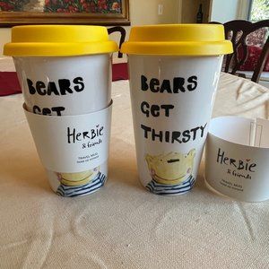 NWT Paper Destiny Herbie & Friends Travel Mugs (set of 2)